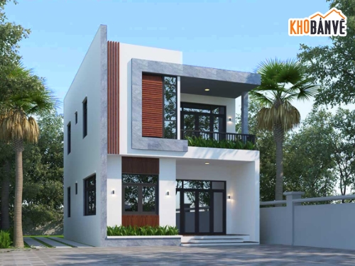 Full Autocad pdf Nhà phố 2 tầng hiện đại 7x12m